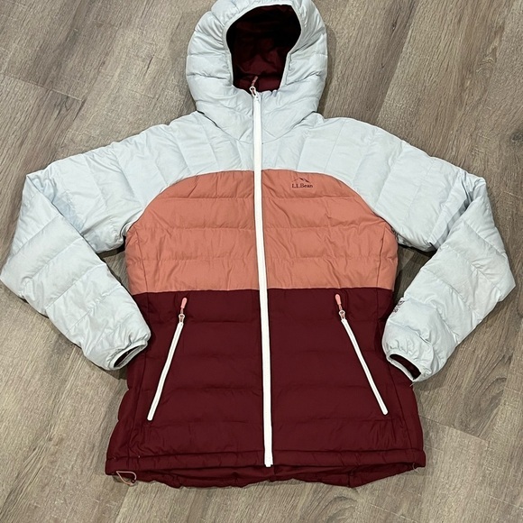 L.L.. Bean Women’s Small 650 Down Filled Puffer Packable Color Block Coat Jacket - Picture 5 of 13